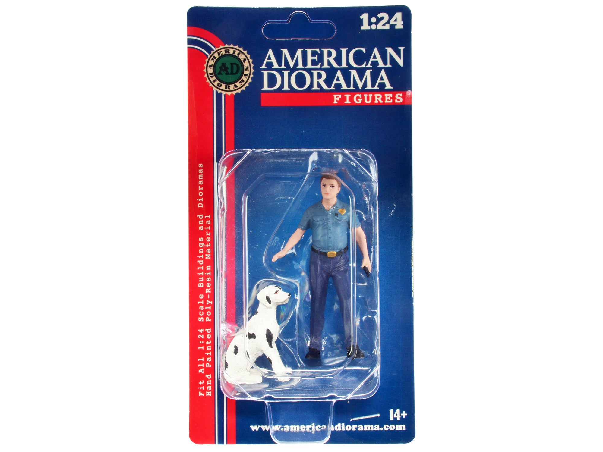 1/24 Scale Firefighters Fire Dog Training Figures (Trainer & Dog) - Realistic American Diorama Model for Fire Station Scenes & Emergency Response Displays
