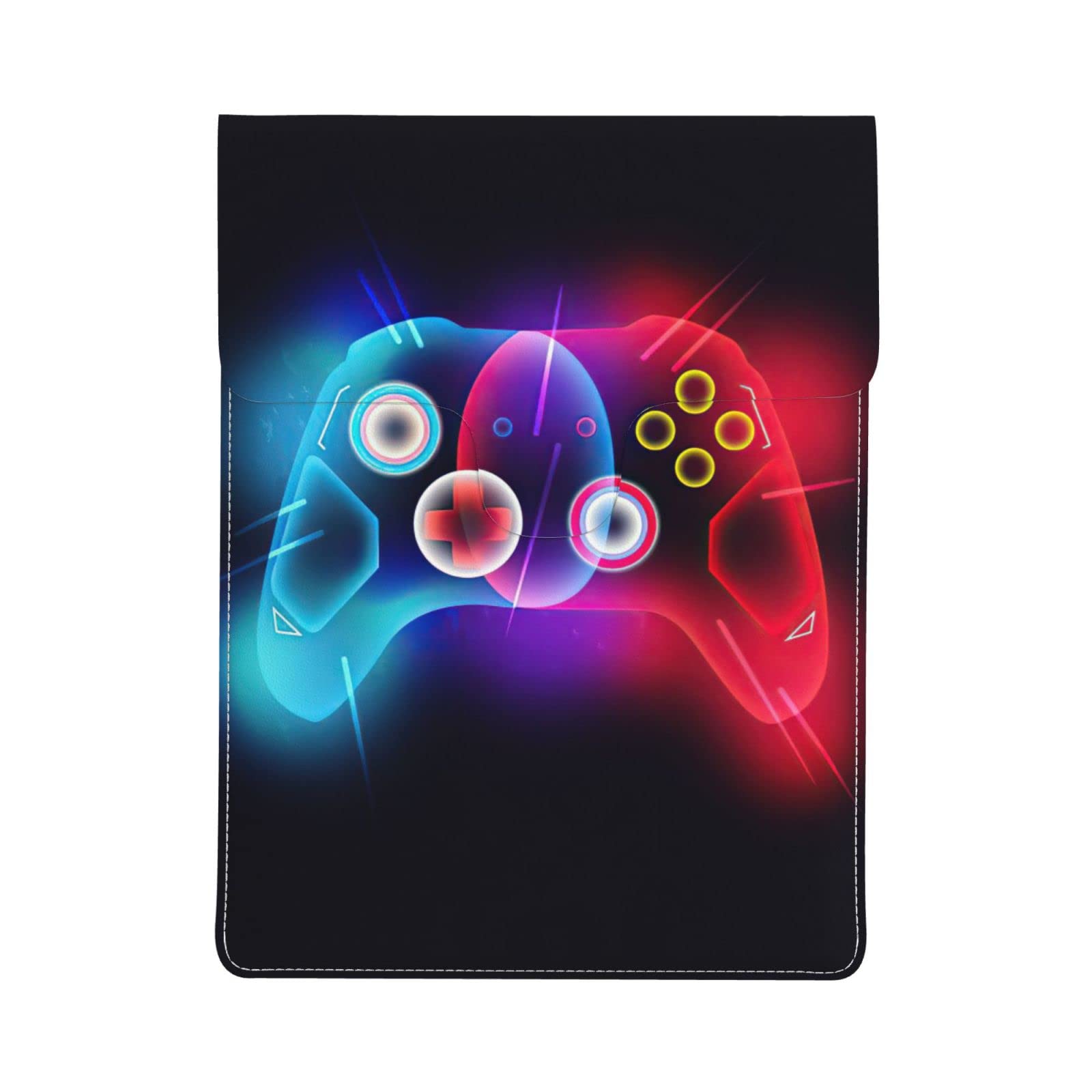 Abstract Gamepad Design Leather Laptop Sleeve - Waterproof Protective Case for 13.3 Inch MacBook Air/Pro (13.3 x 9.4 in) | Portable Envelope Style Computer Bag for Work, Travel & School