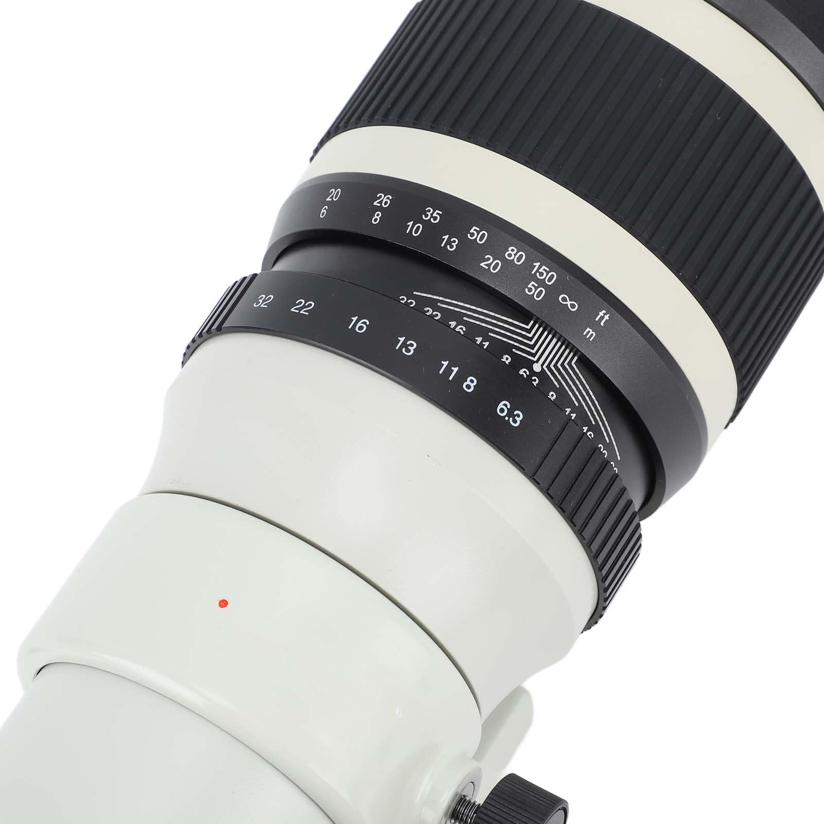 500mm F/6.3 Manual Focus Prime Telephoto Lens with T2 Mount Adapter - High Quality EF Bayonet Lens for DSLR Cameras | Perfect for Astrophotography, Bird Watching & Long Distance Photography (White)