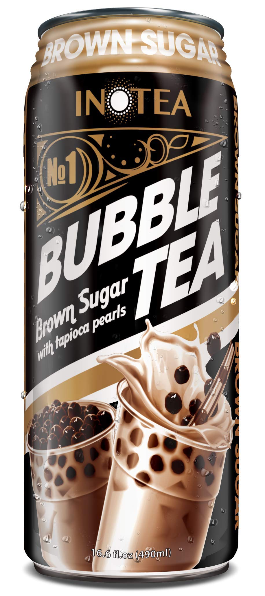 Premium Brown Sugar Bubble Tea Drink - Ready to Drink Black Milk Tea with Boba in 16.6 oz Can (Pack of 24) | Convenient On-the-Go Beverage for Office, School & Parties