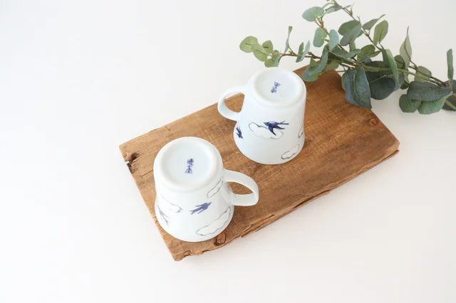 Arita Yaki Japanese Ceramic Tea & Coffee Mug Cup with Swallow Design - Perfect for Home, Office, and Gift Giving