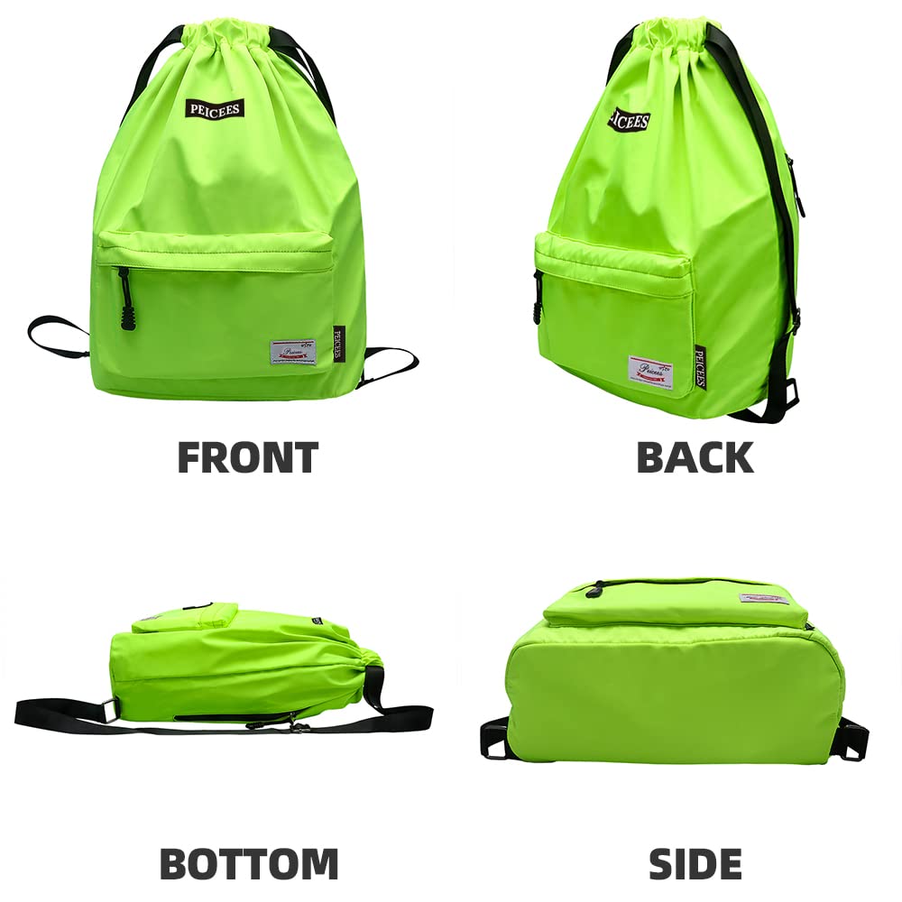 Waterproof Drawstring Sports Bag - Lightweight Sackpack Backpack for Men & Women - Perfect for Gym, Running, Travel & Outdoor Activities
