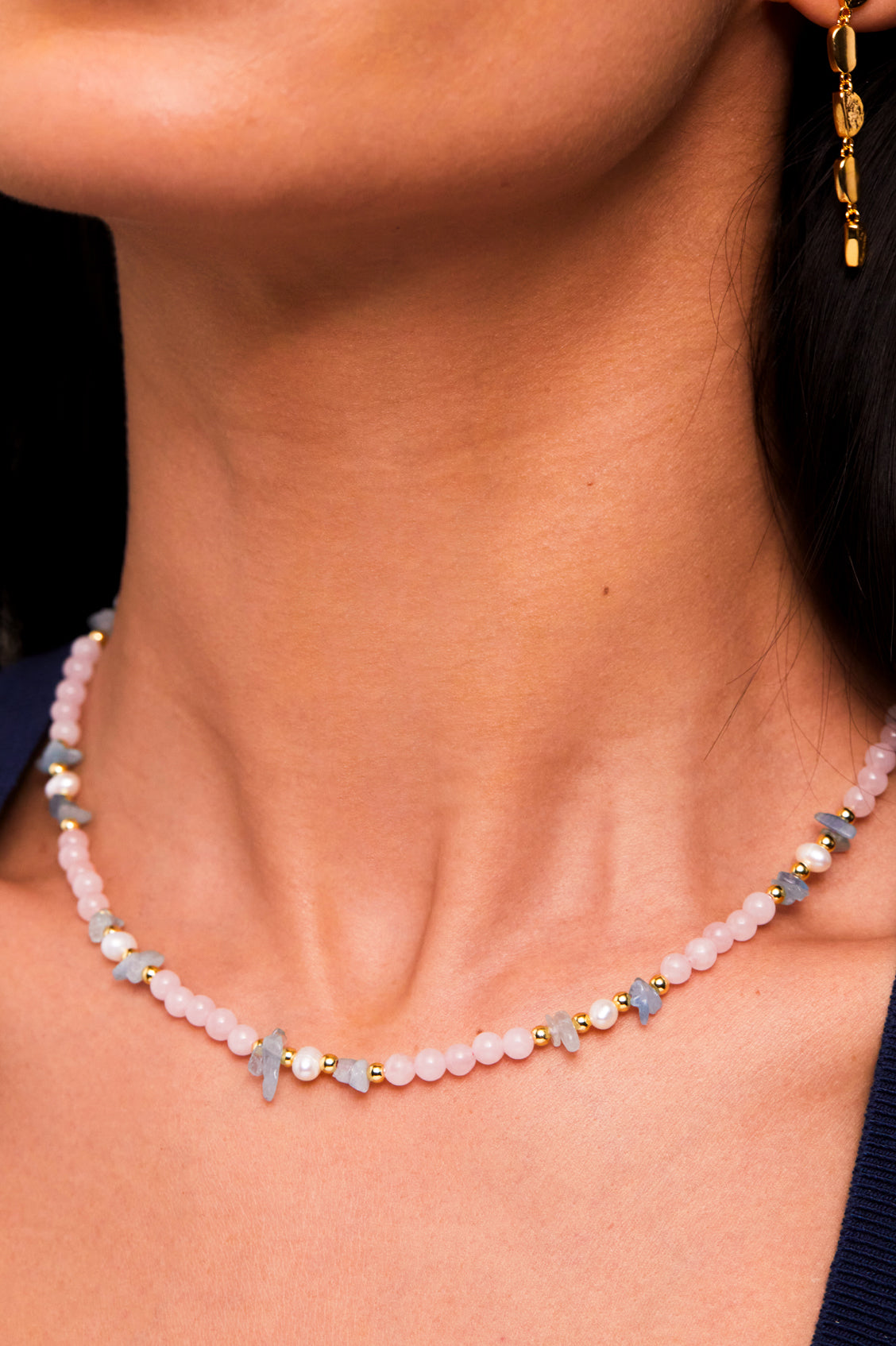 Elegant Gemstone Pearl T-Bar Necklace for Women | Dainty Layering Jewelry | Perfect for Weddings, Parties & Everyday Wear