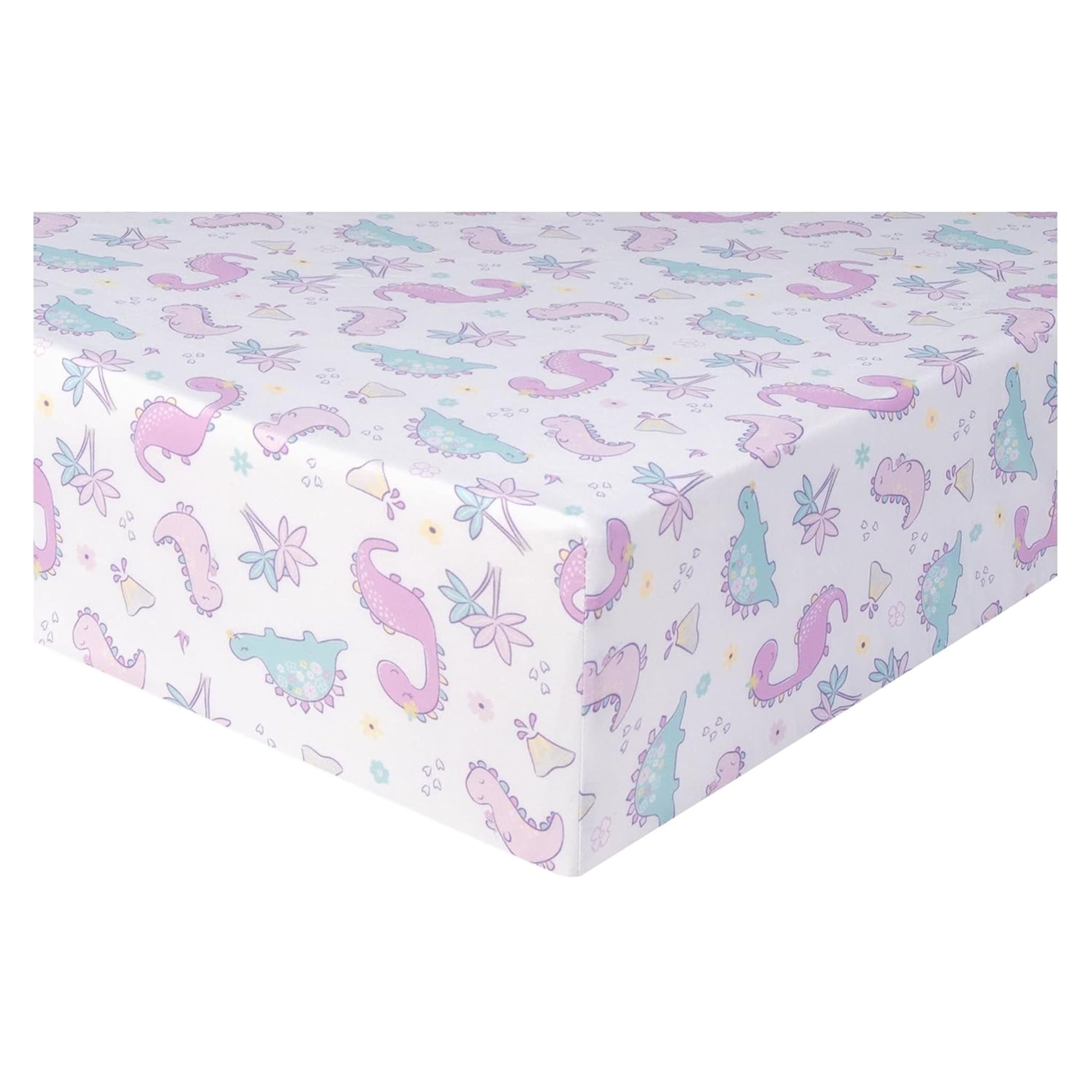 Sammy & Lou Tiny Dinos 4-Piece Baby Crib Bedding Set - Soft Quilt, Fitted Sheet, Crib Skirt & Plush Dinosaur Toy | Adorable Dinosaur Nursery Decor for Boys & Girls | Perfect for Newborns, Infants & Toddlers