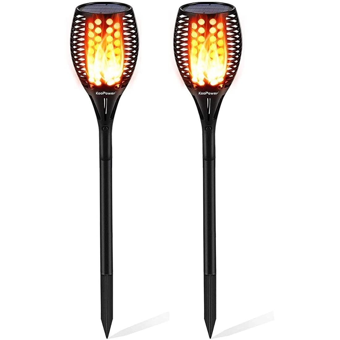96 LED Solar Flame Torch Lights Outdoor Waterproof - 2 Pack Flickering Flame Solar Garden Lights for Pathway, Patio, Yard & Landscape Decoration | Perfect for Backyard Parties, Wedding Decor & Holiday Lighting