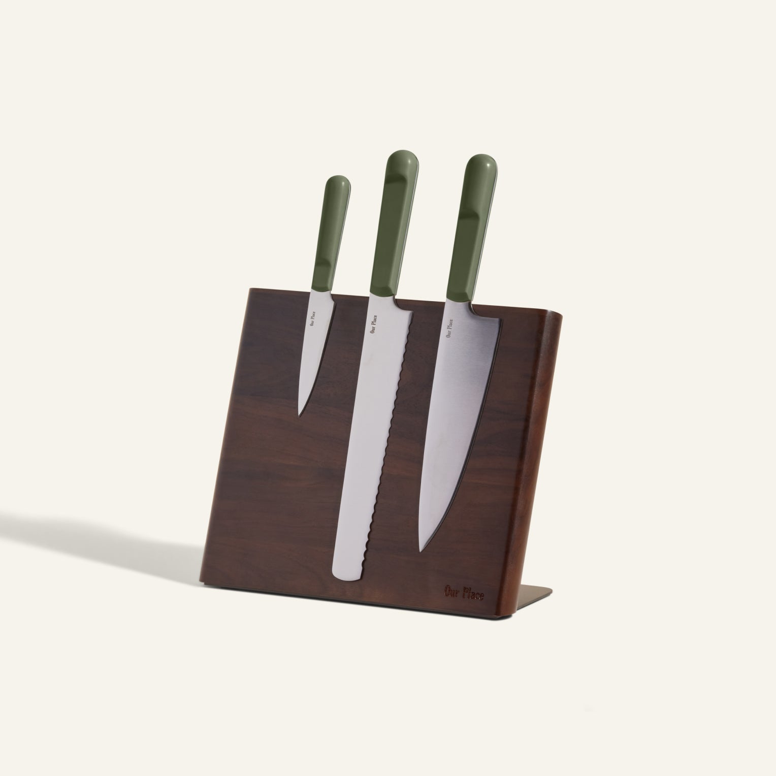 Premium 3-Piece Knife Set with Walnut Wood Knife Block - Chef Knife, Paring Knife, Utility Knife - Perfect for Home Cooking, Kitchen Gifts & Professional Chefs