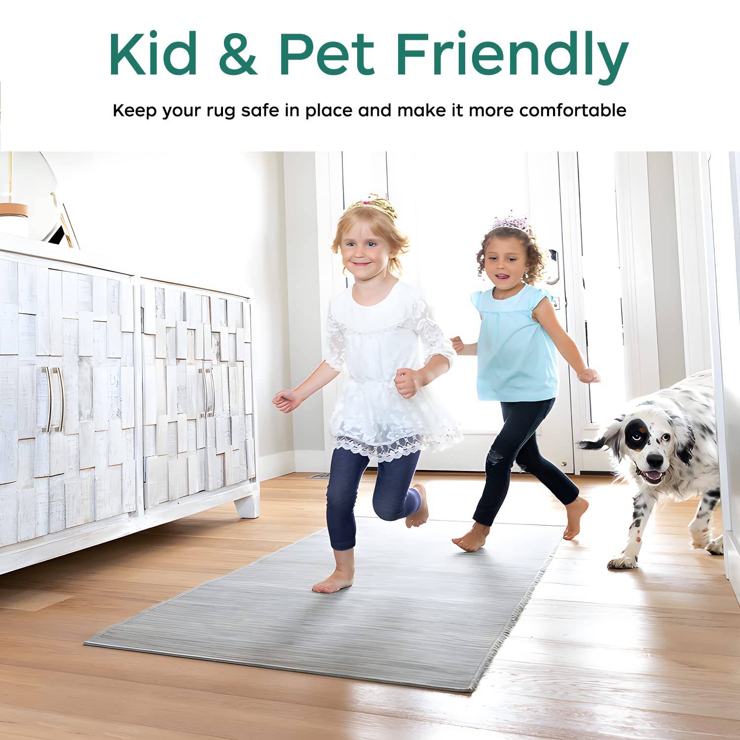 BAGAIL Non-Slip Rug Pad Gripper 2x3 Feet - Extra Thick Carpet Underlay for Area Rugs, Hardwood Floors - Secure & Safe Rug Protection - Perfect for Living Room, Bedroom, Office & High Traffic Areas