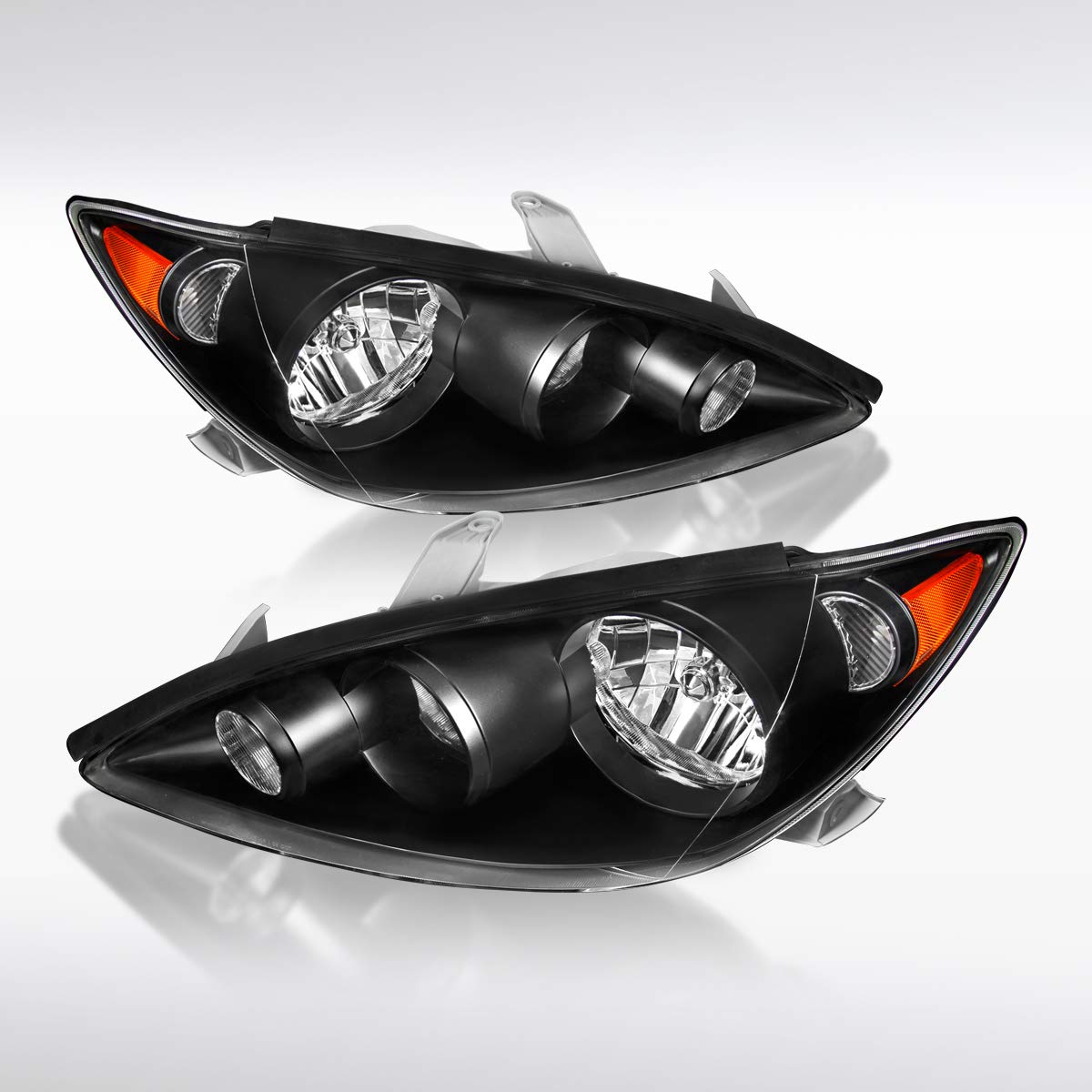 AUTOZENSATION Black Headlights Pair Compatible with 2005-2006 Toyota Camry - Left & Right Headlamp Replacement for Improved Night Driving & Style Upgrade
