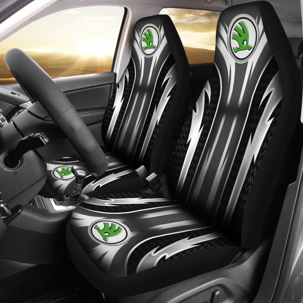Premium 2-Piece Front Skoda Seat Covers - Grey (Part #144627) | Universal Fit for Skoda Models | Perfect for Car Protection & Interior Upgrade