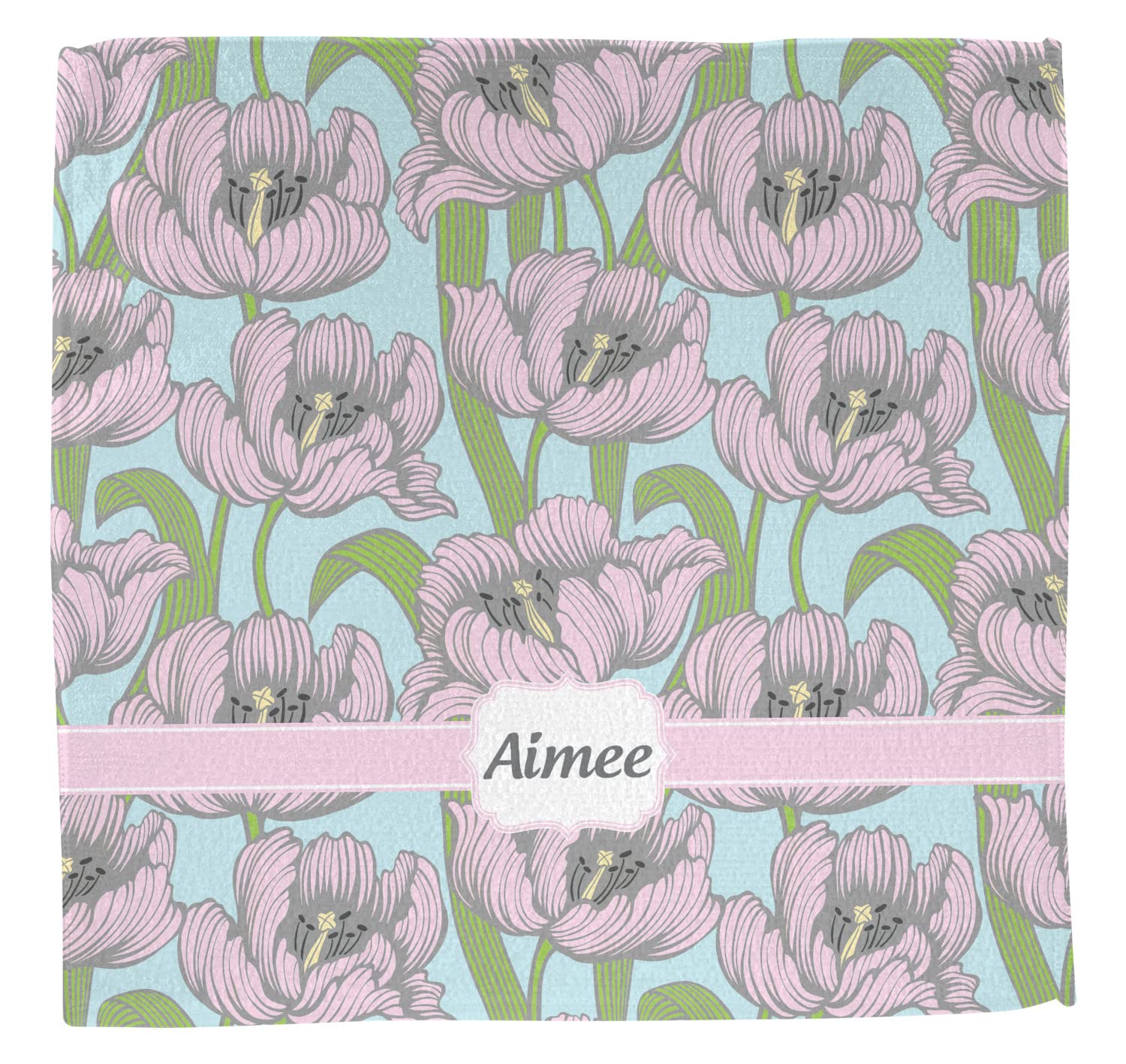 Custom Personalized Wild Tulips Washcloth - Soft & Absorbent Cotton Hand Towel for Bathroom, Spa, Baby Care & Home Decor