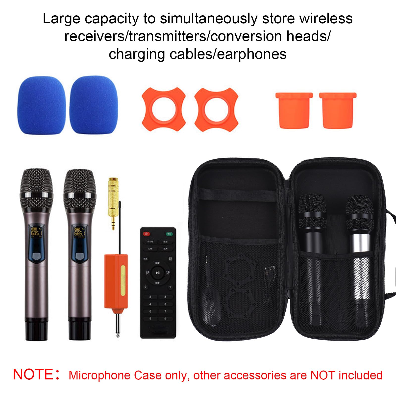 Premium Water-Resistant Shock-Proof Dual Microphone Carrying Case - Protective Storage Bag for 2 Mics - Ideal for Travel, Studio, Live Performances & Outdoor Recording