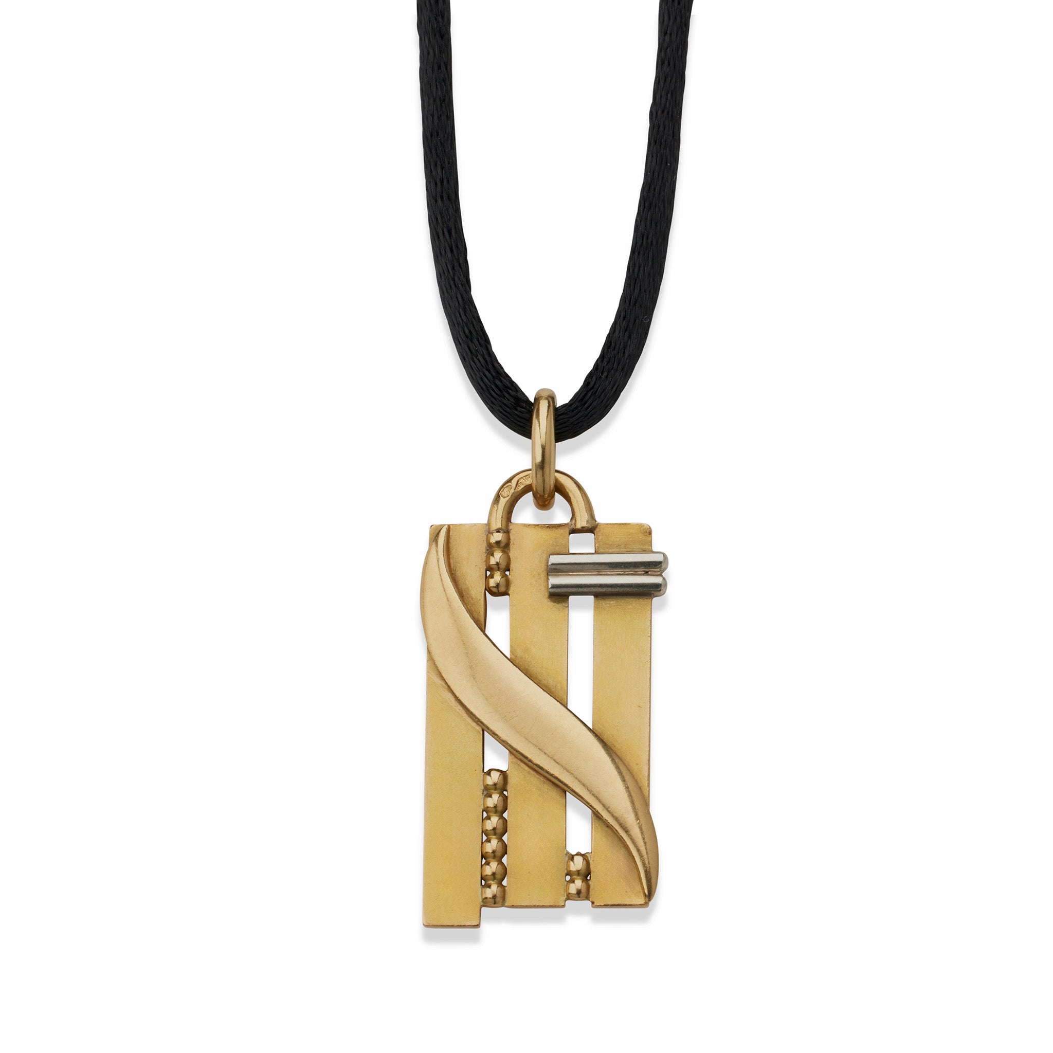 Jean Després Modernist 18K Gold Pendant Necklace - Vintage Luxury Jewelry for Women - Perfect for Evening Parties, Weddings & Special Occasions