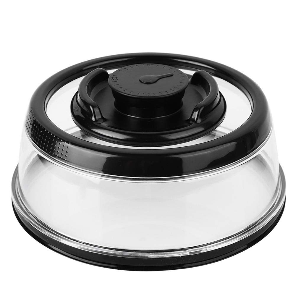 Universal Vacuum Airtight Food Sealer - Black Fresh Food Storage Container with Tight Lid for Plates & Platters | Keep Food Fresh for Meal Prep, Leftovers & Refrigeration