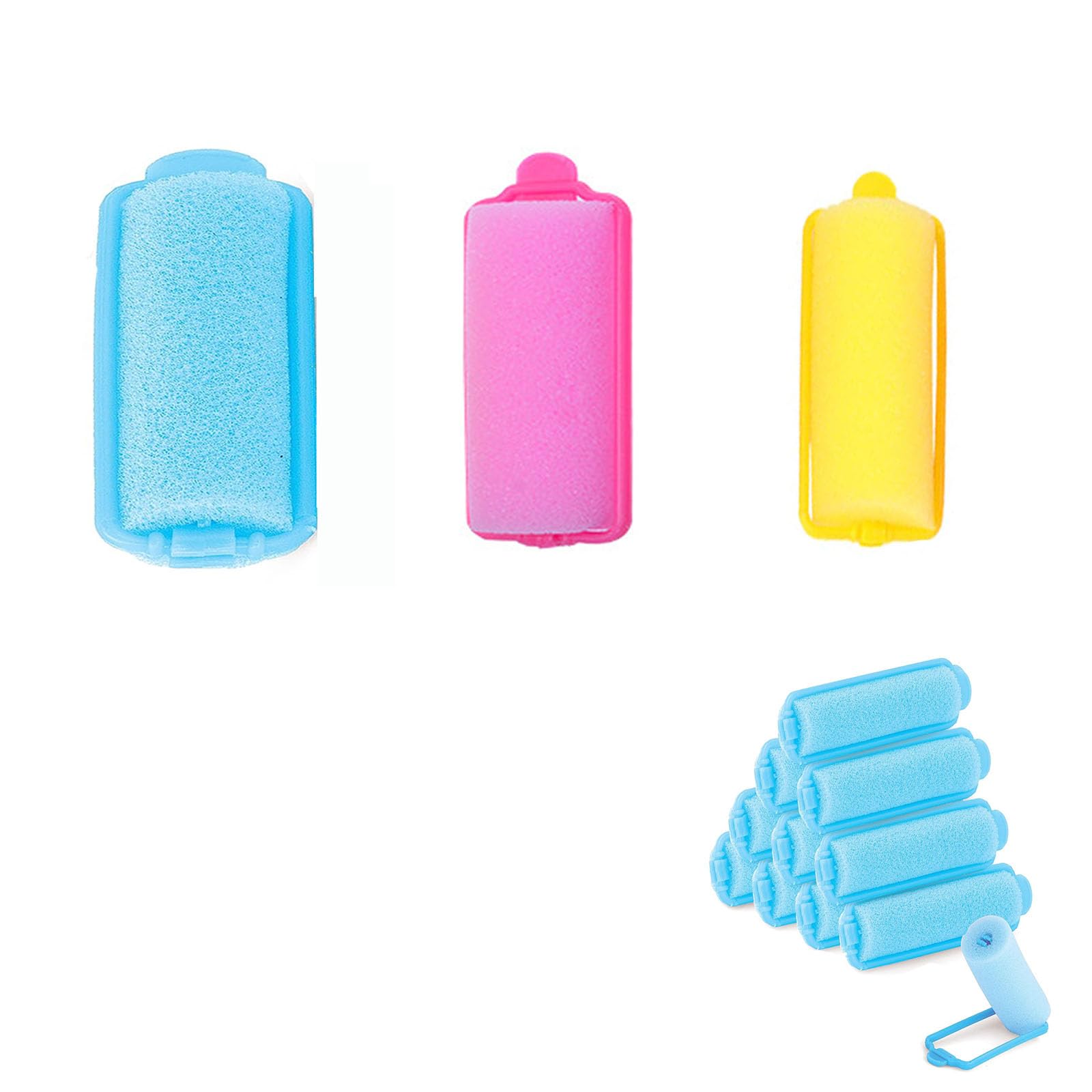 36 Pieces Soft Foam Hair Rollers for Women & Girls - Flexible Sleeping Curlers for Overnight Styling, Heatless Hair Curling, Salon-Quality Waves (Random Colors) - Perfect for Home Use, Travel & DIY Hairstyles