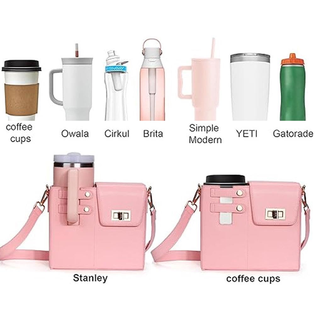 Portable Crossbody Water Bottle Bag - Adjustable Strap for Outdoor & Travel