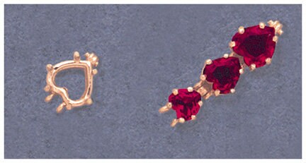 5mm & 10mm Heart Cut Solid Sterling Silver or 14kt Gold Jewelry Set - Interchangeable Bracelet, Earrings & Pendant for DIY Jewelry Making | Perfect for Valentine's Gifts, Anniversary Presents & Everyday Fashion Accessories