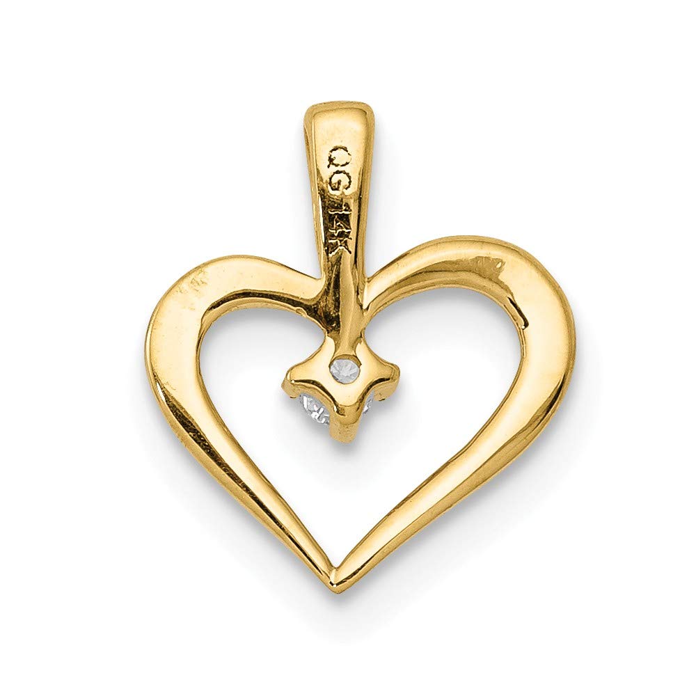 14K Rose Gold AA Diamond Heart Pendant Necklace for Women - Elegant Valentine's Day Gift, Anniversary Present & Everyday Jewelry