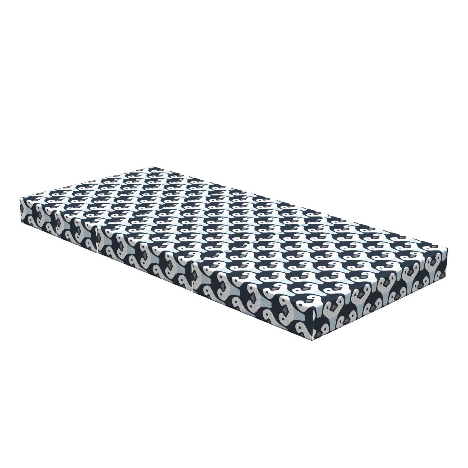 Ambesonne Penguin Foldable Mattress - Birds Face Pattern, 74.8