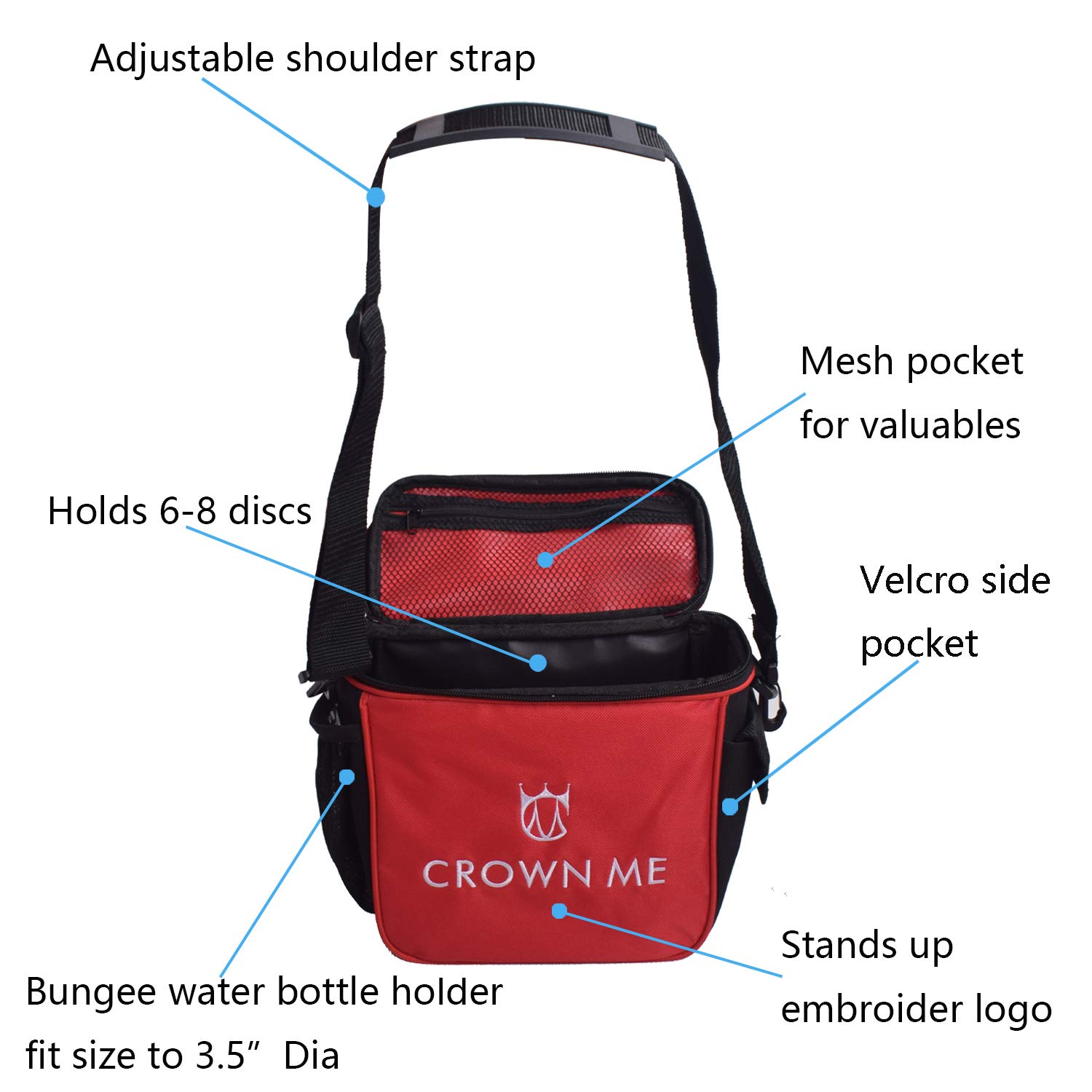 CROWN ME Disc Golf Starter Set - 6 Discs, Bag & Accessories for Beginners | Outdoor Sports Gear