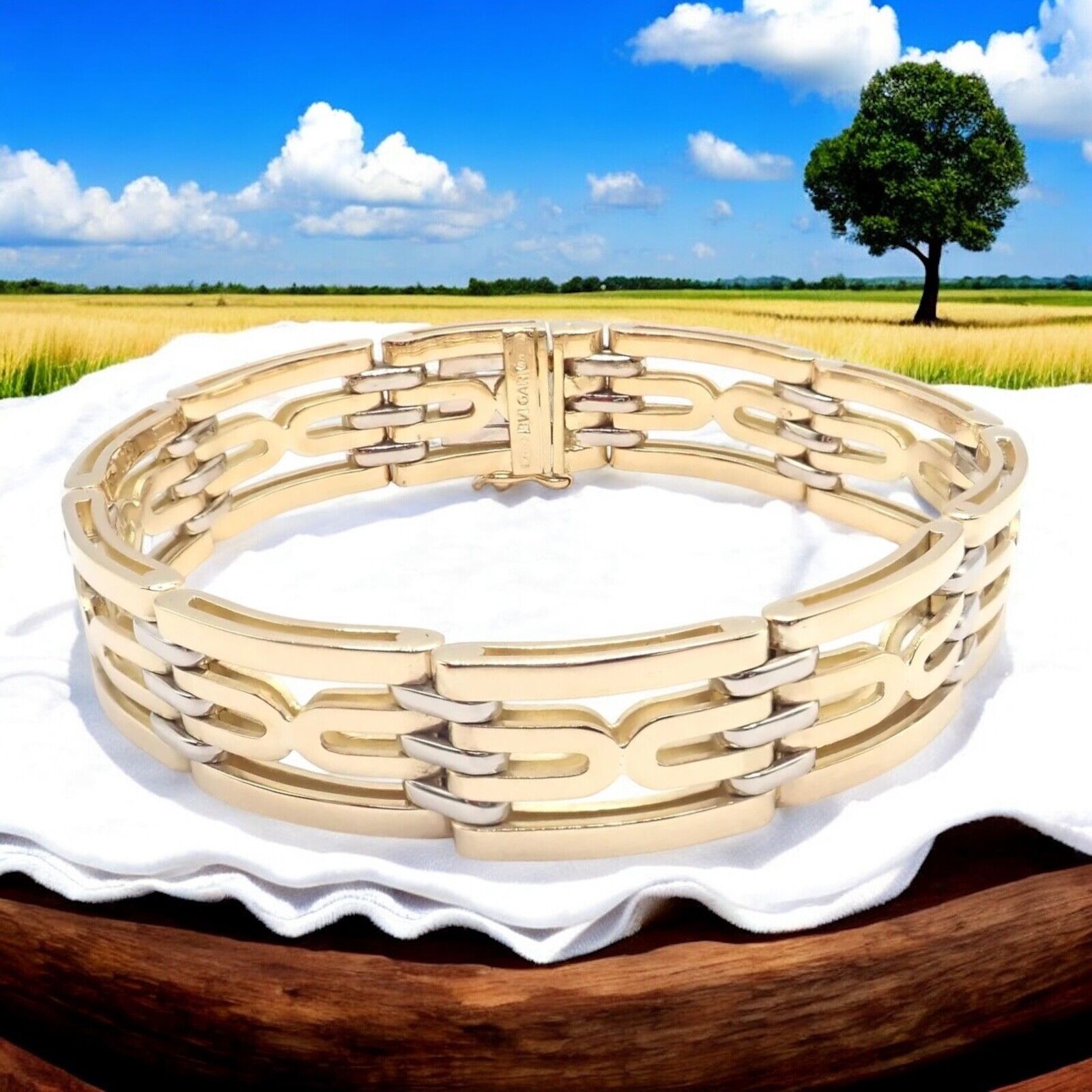 Authentic Vintage Bvlgari 18k Yellow Gold Link Bracelet for Women - Luxury Italian Jewelry Gift for Anniversary, Birthday & Special Occasions