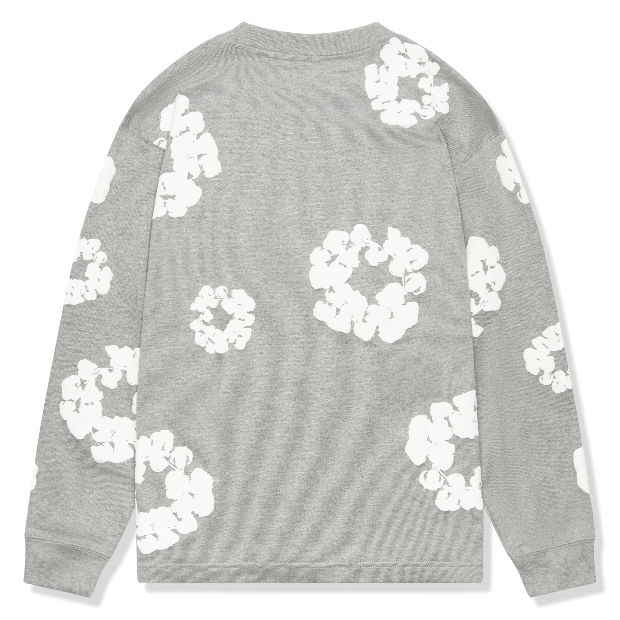 Denim Tears Cotton Wreath Long Sleeve T-Shirt - Grey Vintage Graphic Tee for Men | Streetwear Fashion & Casual Wear