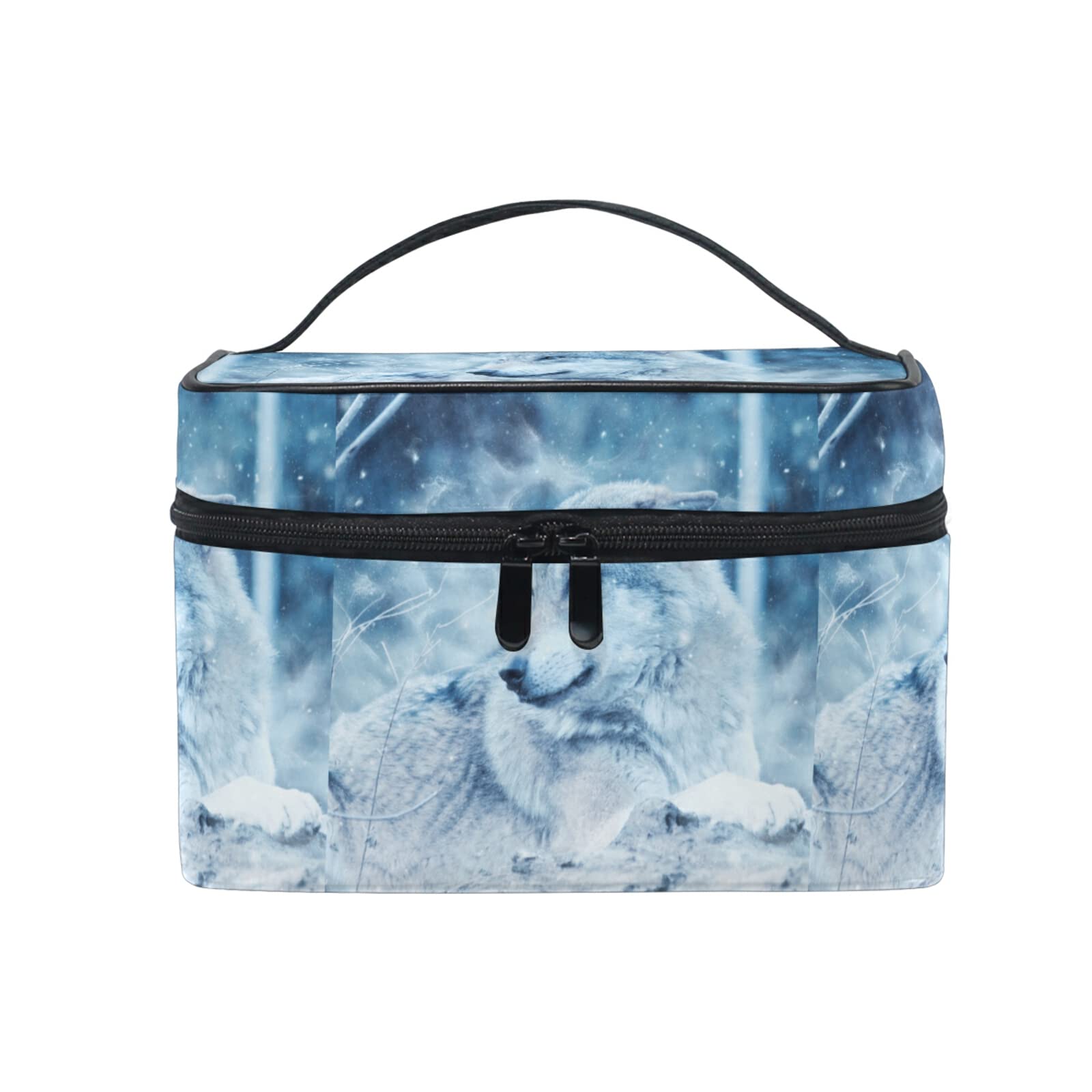 Cute Wild Animal Wolf Makeup Bag for Women - Waterproof Cosmetic Organizer & Toiletry Travel Case - Perfect for Travel, Gym, and Daily Essentials Storage
