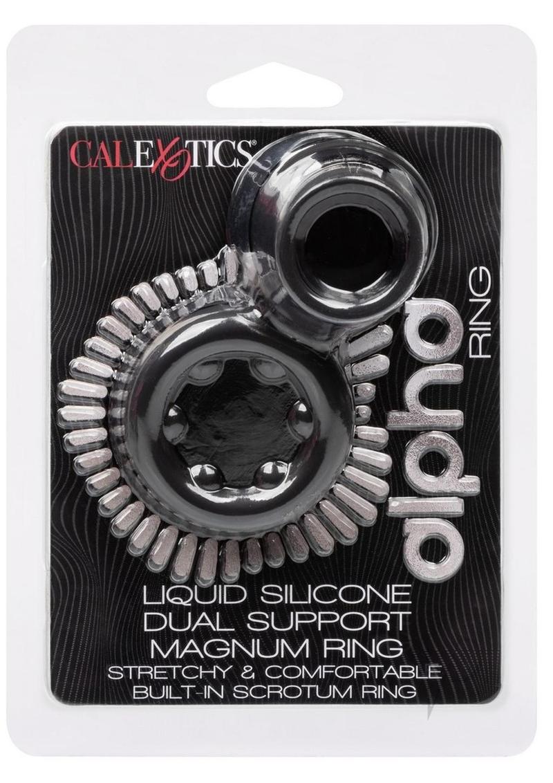 Alpha Liquid Silicone Dual Magnum Ring - Black - Comfortable & Durable Cocktail Ring for Women - Perfect for Parties, Weddings & Evening Events