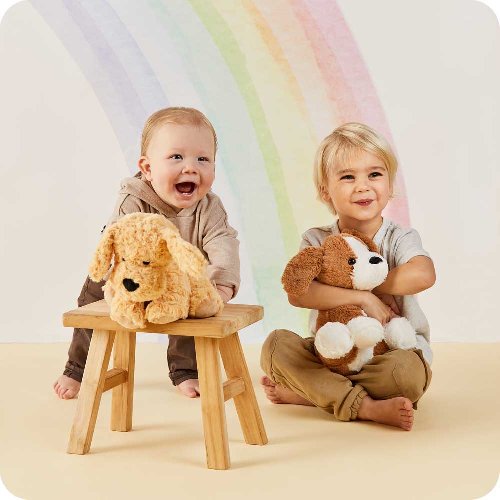 Weighted Heated Beagle Stuffed Animal - Warmies Plush Toy for Anxiety Relief & Comfort - Perfect for Kids, Adults & Stress Relief at Home or Travel