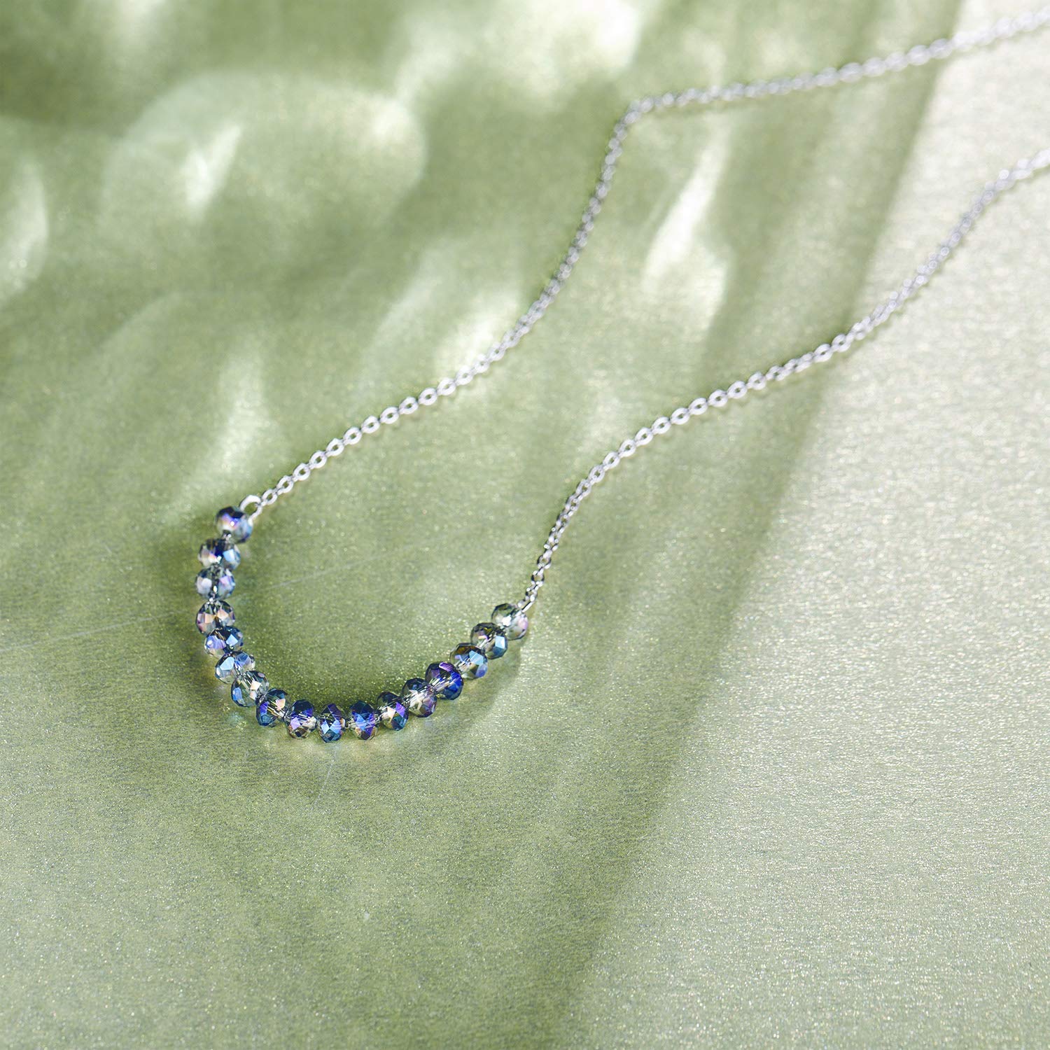 ESSIE ODILA 925 Sterling Silver Crystal Beaded Necklace for Women - Elegant Birthday Jewelry Gift for Her, Anniversary, Valentine's Day | Perfect for Parties, Date Nights & Special Occasions