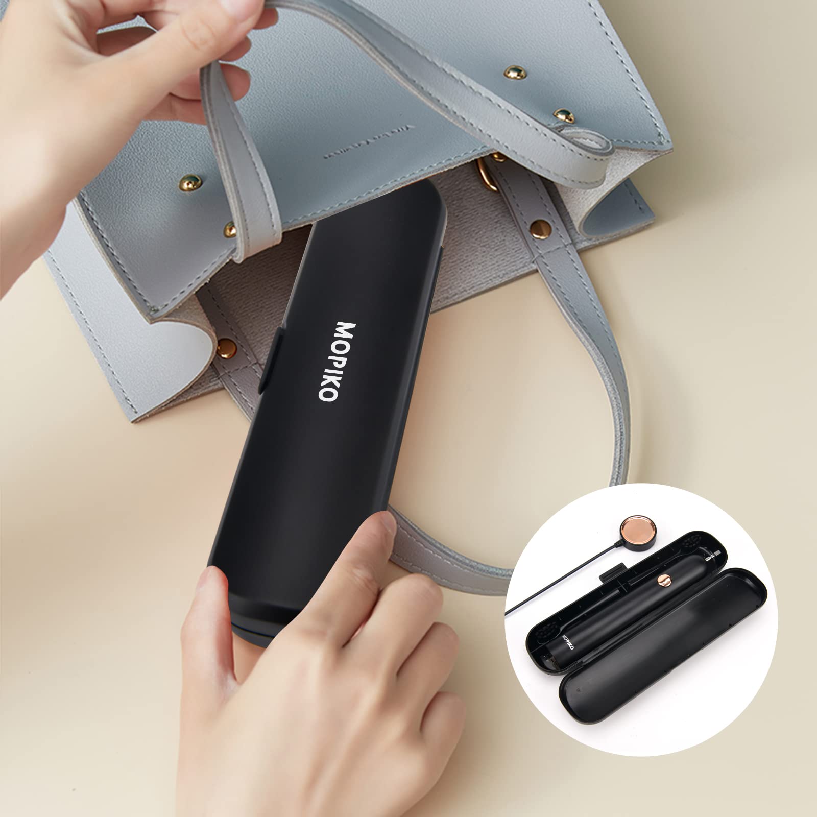 Rechargeable Sonic Electric Toothbrush for Adults - 6 Modes, Fast Charge, Smart Timer with 4 Brush Heads & Travel Case - Perfect for Travel, Home & Daily Oral Care (Black)