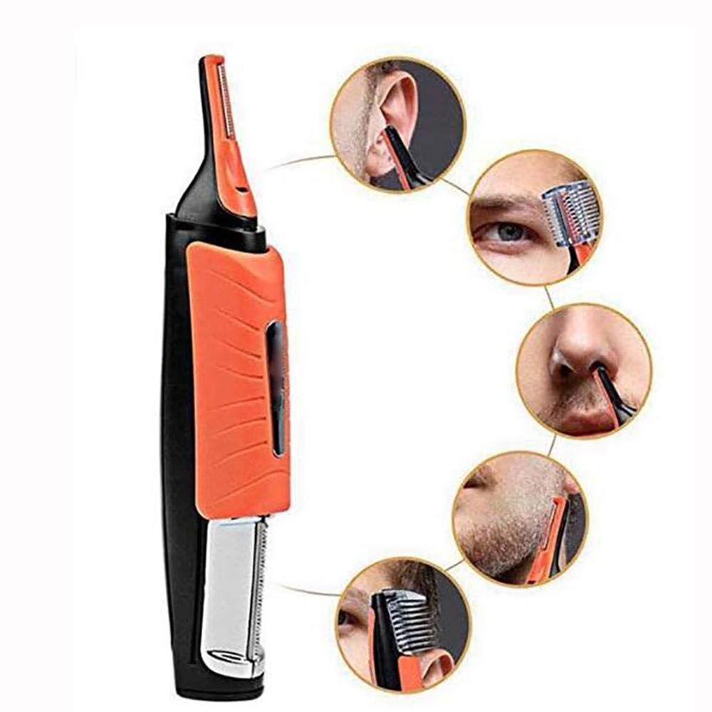 JTLB Men's Electric Shaver - Dual Head Rechargeable Trimmer for Beard & Body Hair Removal, Non-Slip Grip, Waterproof Design (Red) - Perfect for Travel, Gym & Daily Grooming