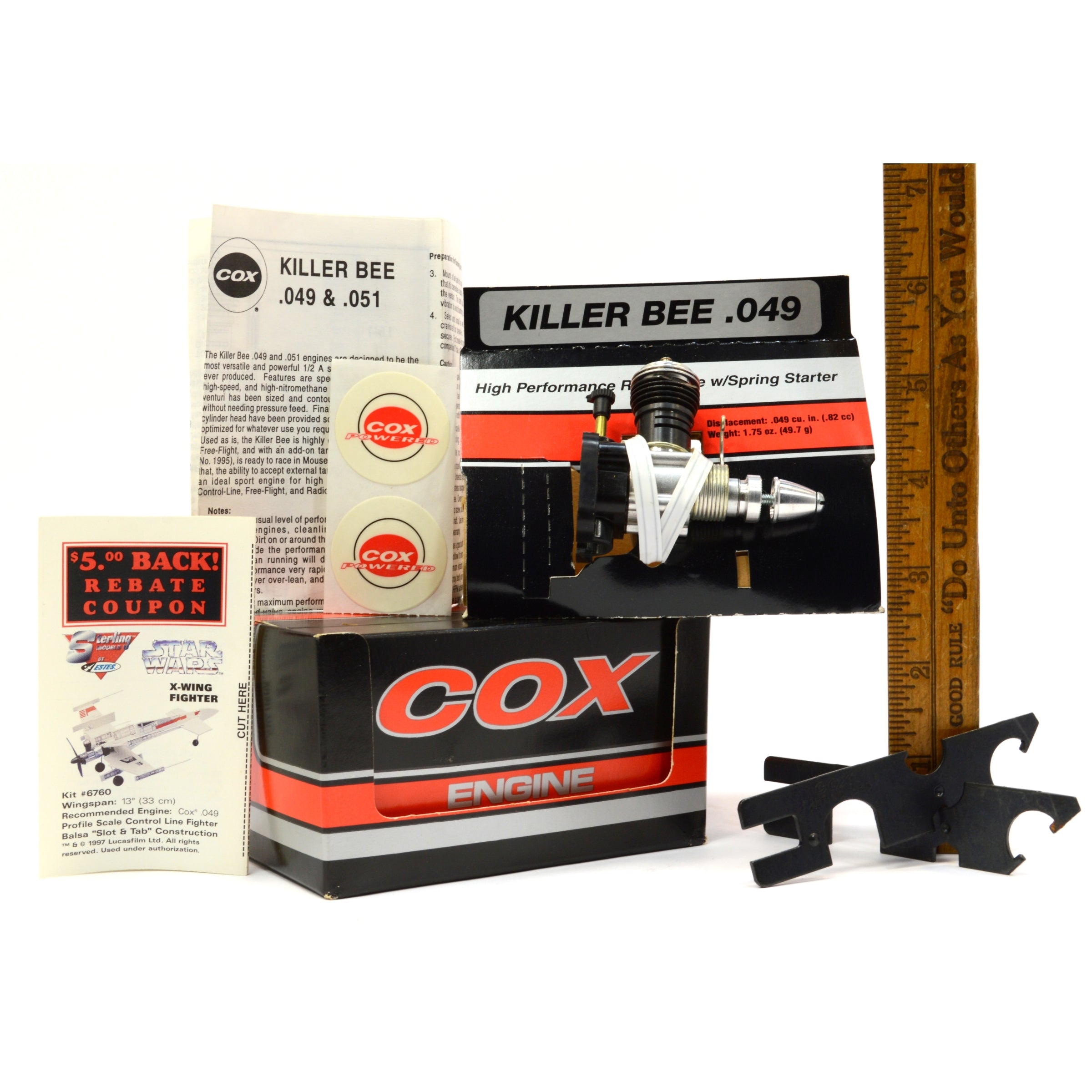 New in Box COX Killer Bee .049 Engine with Spring Starter #340 for Model Airplanes - Perfect for RC Aircraft Hobbyists and Beginners