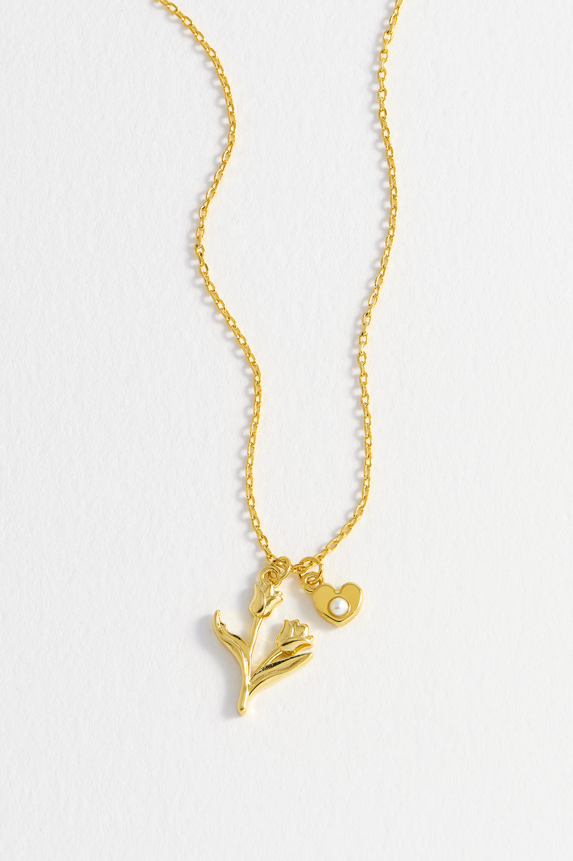 Elegant Pearl Heart Tulip Pendant Necklace - Perfect for Valentine's Day Gifts, Anniversary Presents & Romantic Occasions