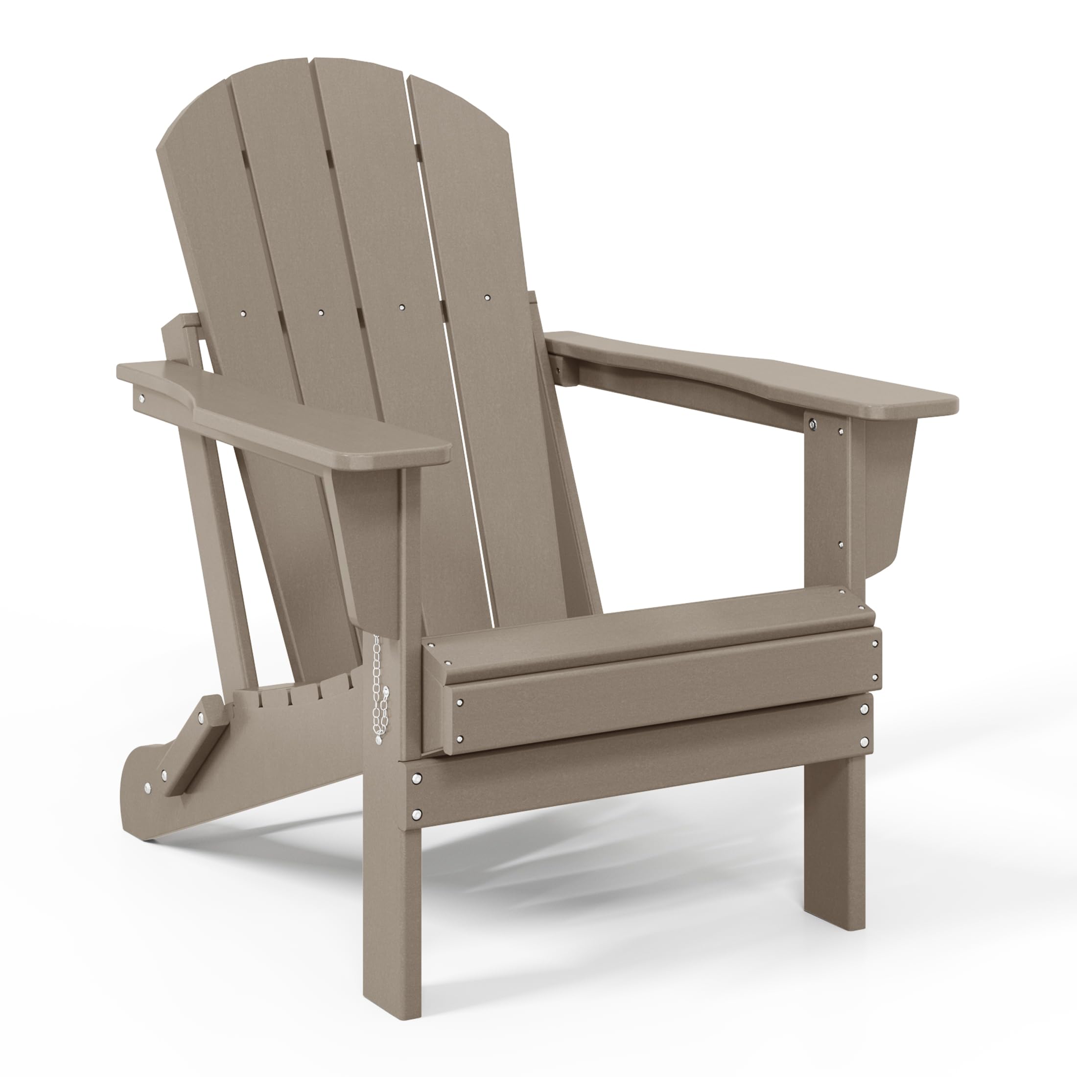 **WO Home Furniture Adirondack Chair Lounger - Outdoor Folding Chair for Fire Pit, Beach, Balcony, Backyard, Lawn, Patio, Pool, Deck & Garden - Weathered Wood Finish - Perfect for Relaxing, Sunbathing & Outdoor Gatherings**
