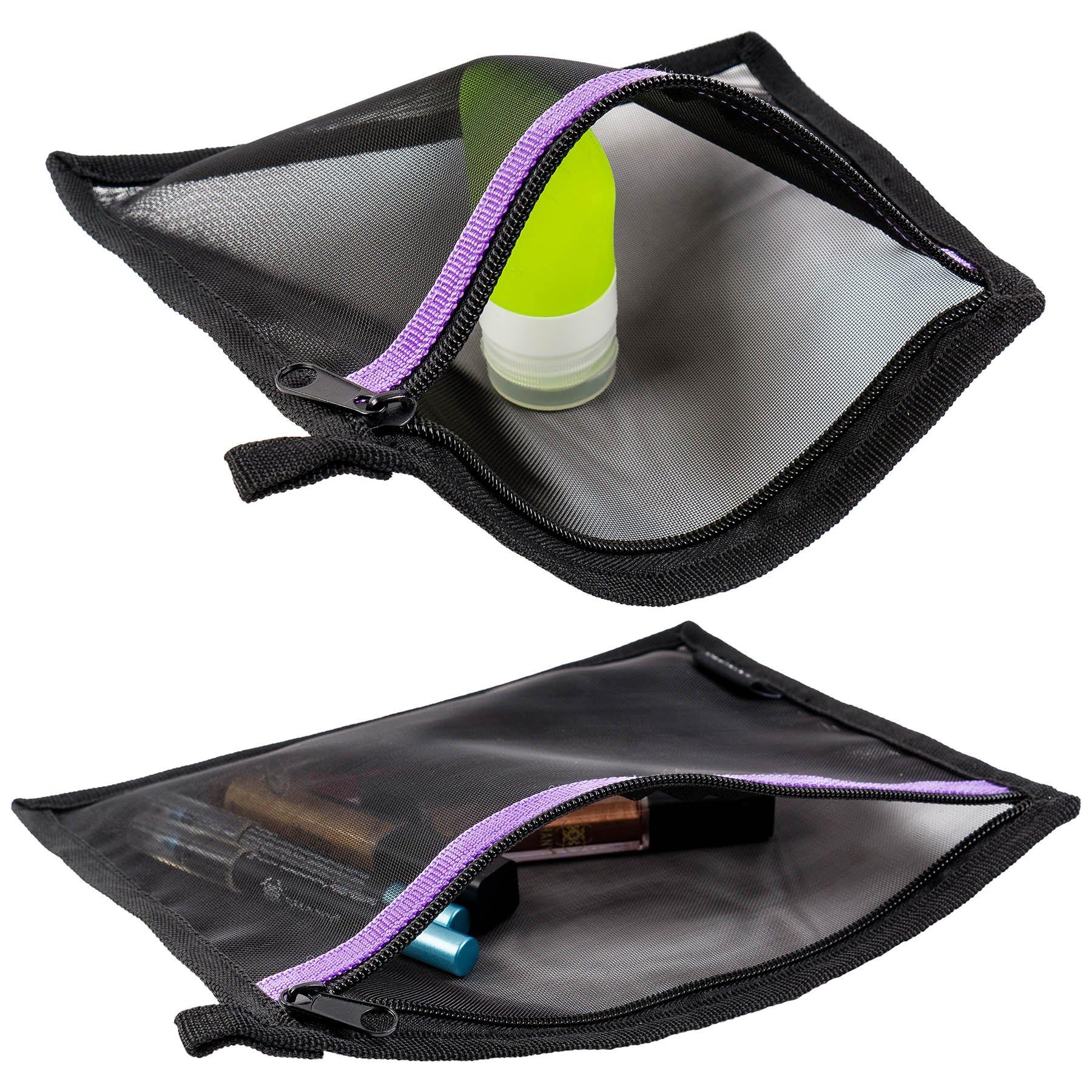 4 in 1 Mesh Travel Toiletry and Makeup Bag Set - Waterproof Cosmetic Organizer for Women & Men - Perfect for Airplane, Gym, Camping & Vacation Essentials