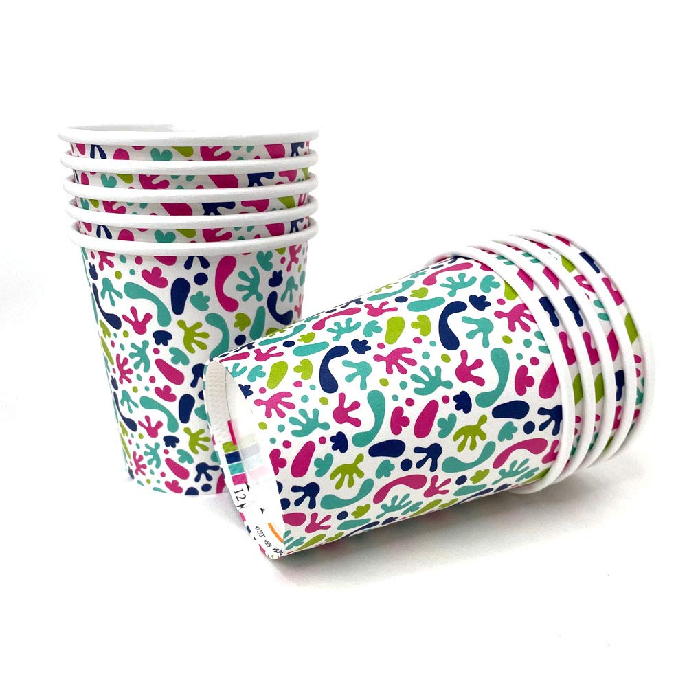 10-Pack Slime Themed Disposable Paper Cups (9oz) - Fun Girls Birthday Party Supplies by AmandaCreation - Perfect for Kids Parties, School Events & Themed Celebrations