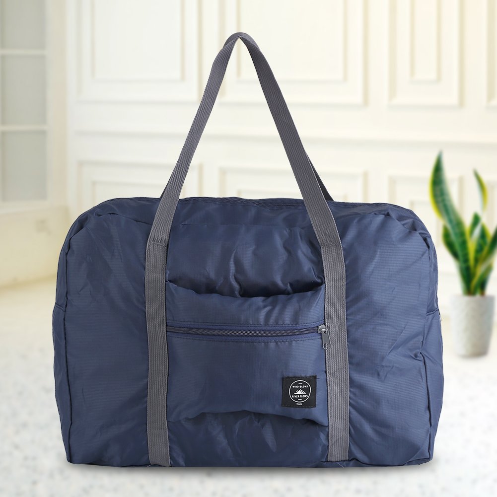 Foldable Duffle Bag for Travel, Gym & Sports - Lightweight Luggage Storage Organizer with Large Capacity - Dark Blue & Red Options - Perfect for Vacations, Workouts & Weekend Getaways