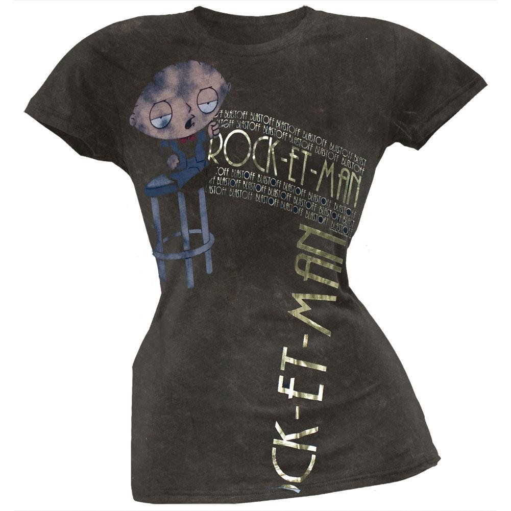 Family Guy Rocketman Mineral Wash Juniors T-Shirt - Medium Size Graphic Tee - Funny Cartoon TV Show Merchandise for Teens - Perfect for Casual Wear, Cosplay & Gift Giving
