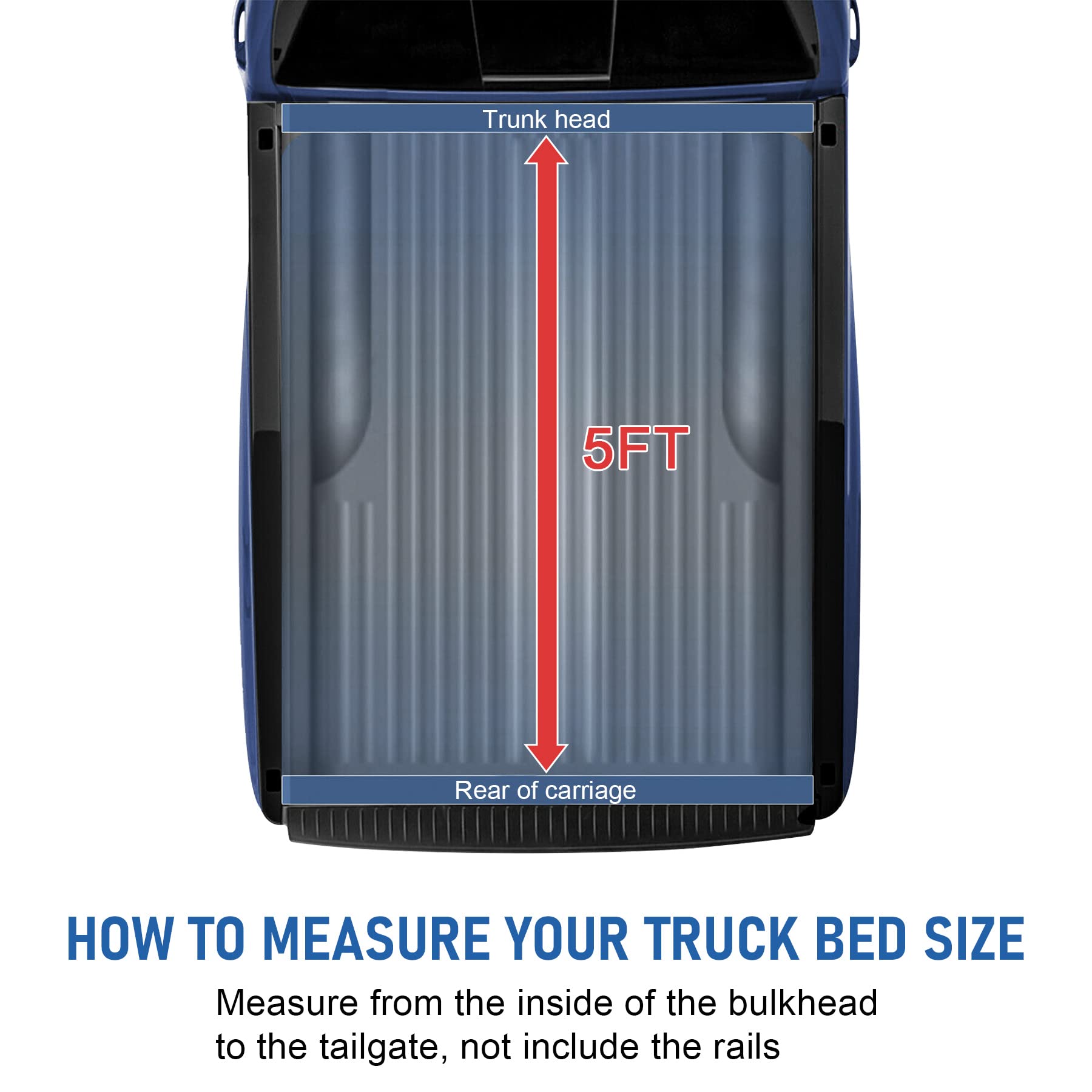 CARMOCAR Soft Roll-Up Truck Bed Tonneau Cover for 2019-2024 Ford Ranger 5FT | Waterproof Pickup Truck Bed Cover with LED Light | Easy Installation & Durable Protection (Not for Models with Factory Utility Track System & Roll Bar) | Perfect for Camping, Hauling & Outdoor Adventures