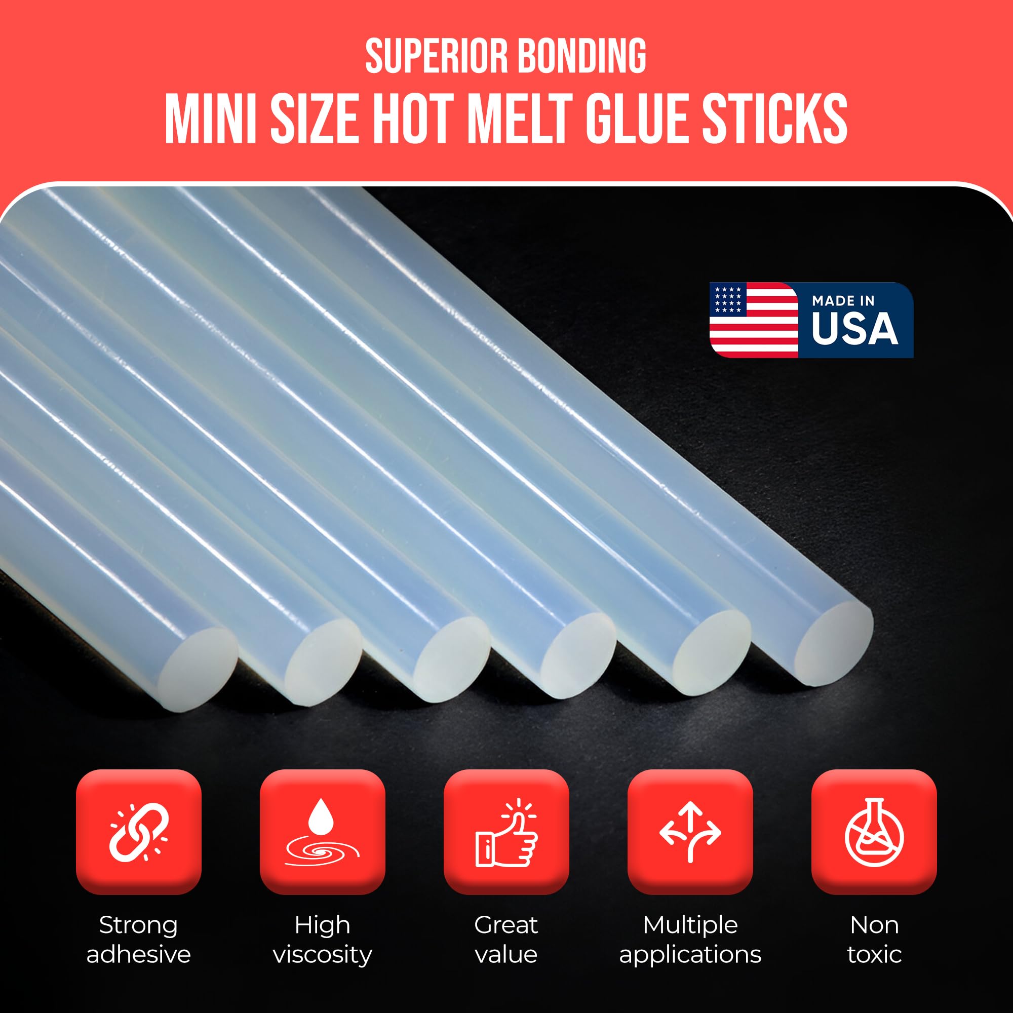 **Mini Hot Melt Glue Sticks for Glue Guns - Bulk 4 Inch Gold Glitter Adhesive Sticks (5/16