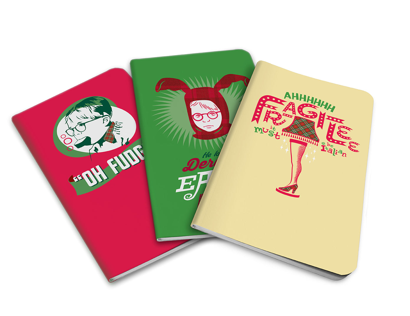 A Christmas Story Pocket Notebook Set of 3 - Mini Holiday Journals for Gift Giving, Stocking Stuffers & Travel Writing
