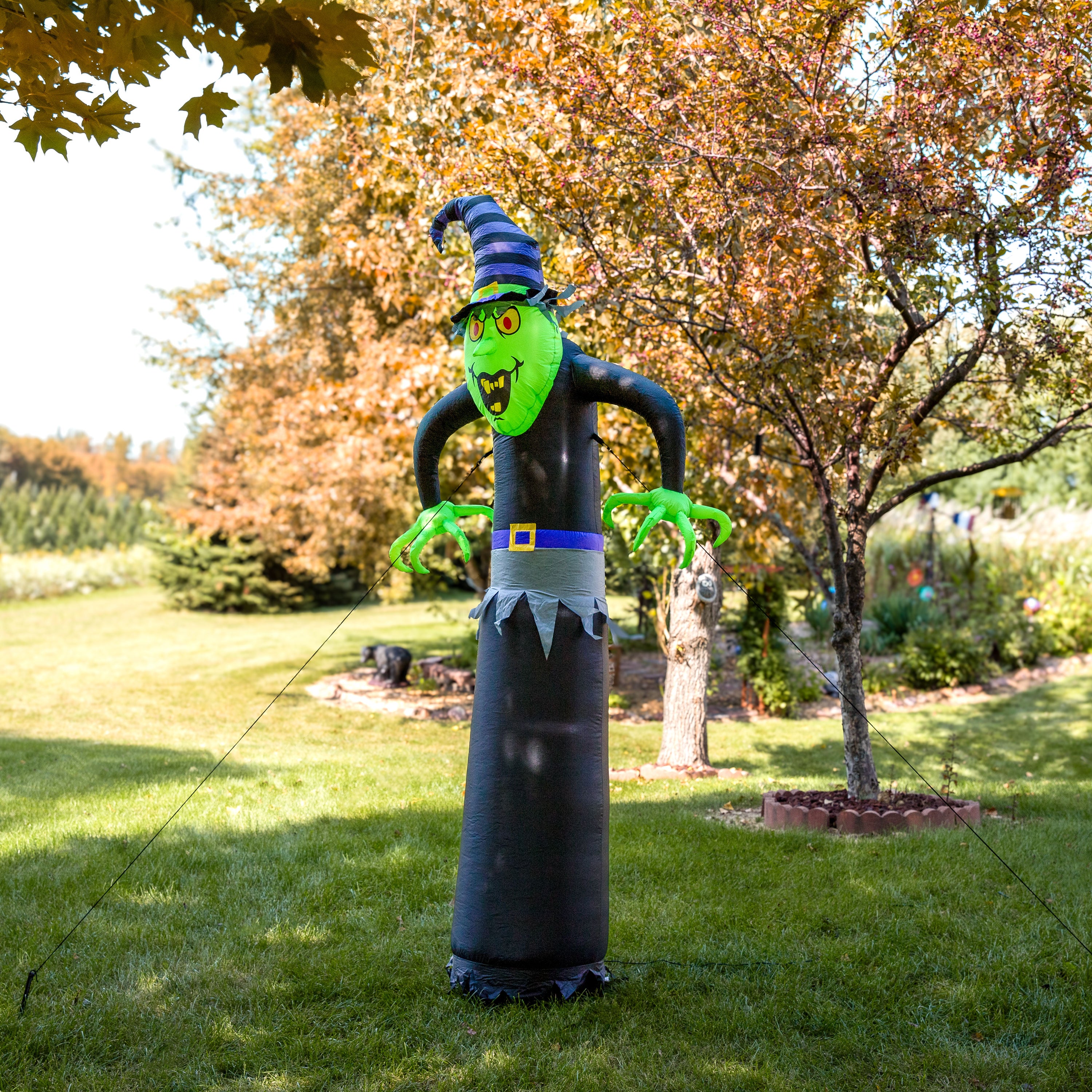 Sunnydaze 8' Winifred the Wicked Witch Inflatable Halloween Decoration - Spooky Outdoor Yard Decor for Halloween Party & Haunted House