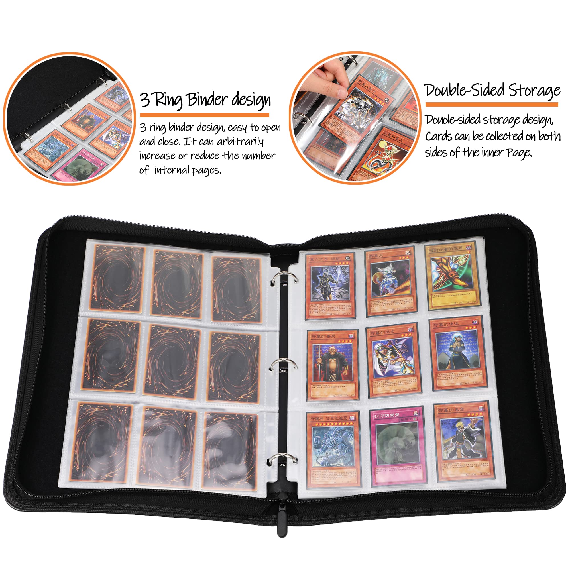 YuGiOh Card Binder - 9 Pocket Trading Card Holder with Protective Sleeves | Holds 720+ Yugioh Cards | Perfect for Collectors, Tournaments & Game Storage