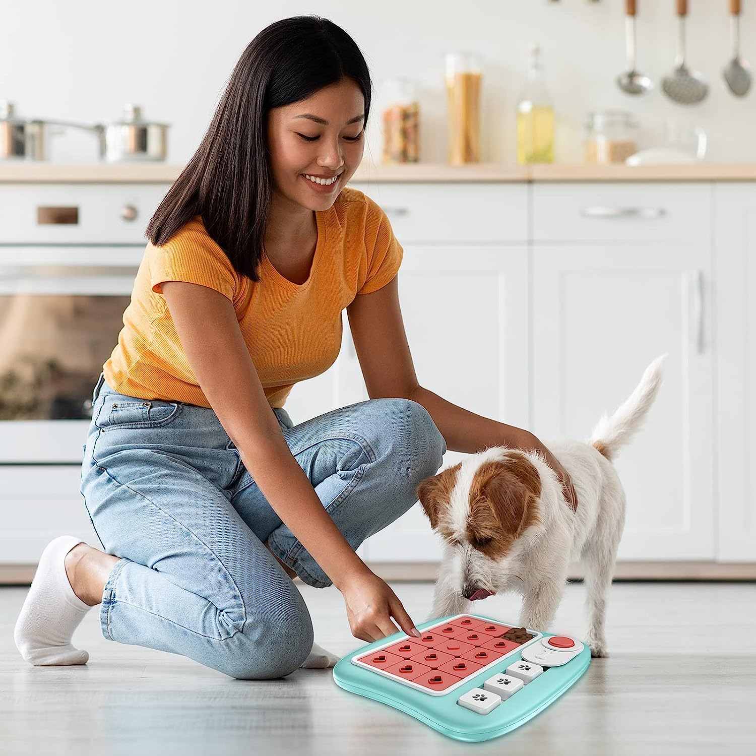 Interactive Dog Puzzle Toy for Mental Stimulation - Squares Design for Treat Dispensing - Perfect for Boredom Relief & Training for Small to Large Dogs