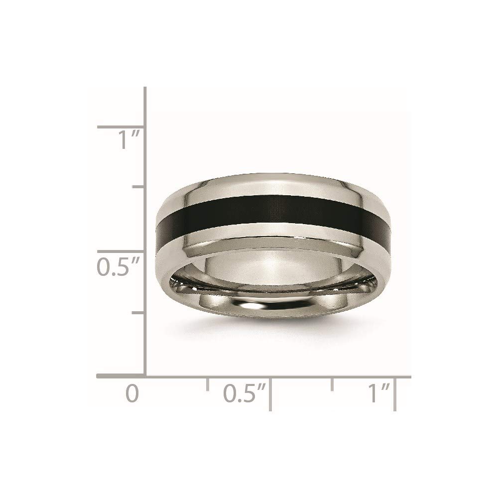 8mm Titanium Black Enamel Wedding Band Ring for Women - Elegant Bridal Engagement Ring, Durable Fine Jewelry Gift for Her - Perfect for Proposals, Anniversaries & Special Occasions