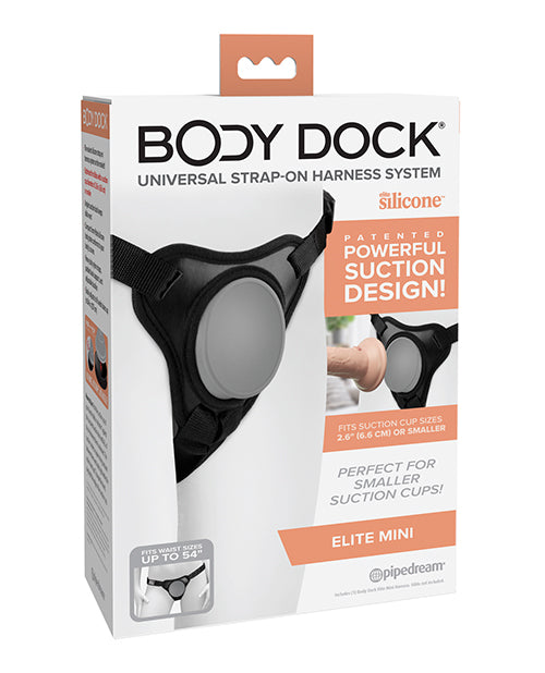 Body Dock Elite Mini Strap-On Harness - Adjustable Black/Gray Adult Toy for Couples & Solo Play - Perfect for Roleplay & Intimate Bonding