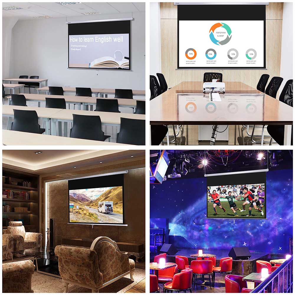 TheLAShop 72 Inch Manual Pull Down Projector Screen - 16:9 Aspect Ratio (63x35 Inches) for Home Theater, Outdoor Movies & Presentations