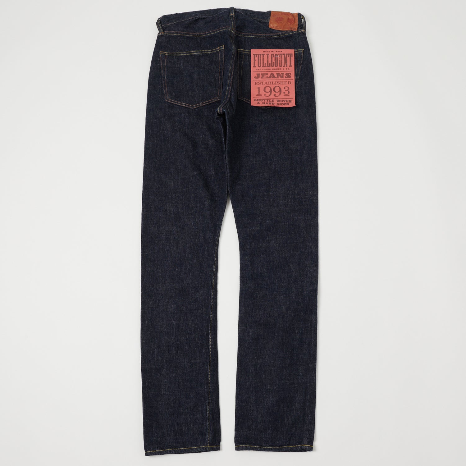 Full Count 1110w 13.7oz Slim Tapered Jeans - Premium One Wash Denim Pants with Plain Pocket | Perfect for Casual Wear, Work & Everyday Outfits