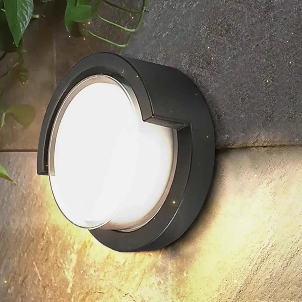 Minimalist Black LED Outdoor Wall Lights - Modern Geometric Design for Porch, Garden, and Patio Lighting