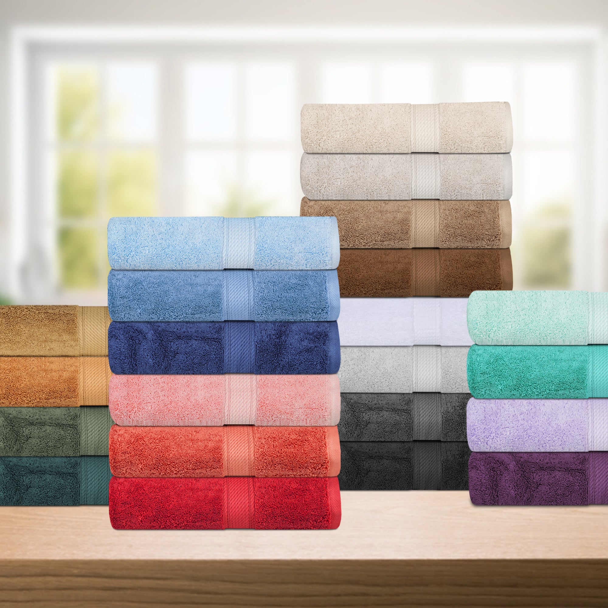 Premium 8-Piece Egyptian Cotton Towel Set - Ultra Soft, Heavyweight & Plush for Bath, Spa & Luxury Home Decor